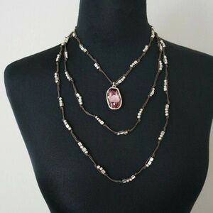 Un ode 50 Wine Crystal Multi Strand Necklace